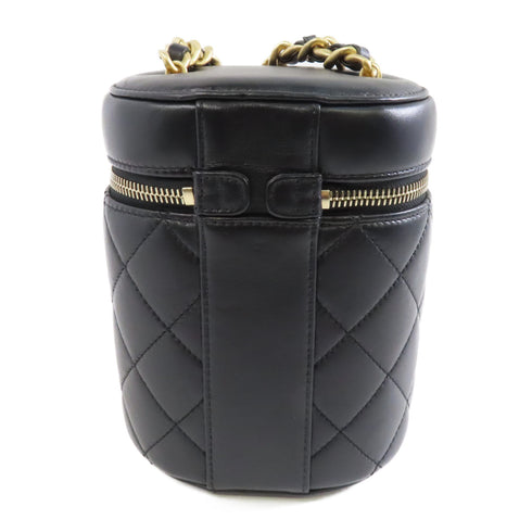 CHANEL Quilted CC GHW Bucket Bag Chain Shoulder Bag AS3210 Lambskin Black