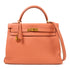 HERMES PHW Kelly 32 2 Way Bag Togo Leather Rose Tea