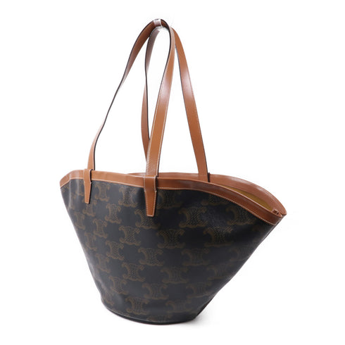 CELINE Couffin Bag Shoulder bag Coated Canvas Black Brown