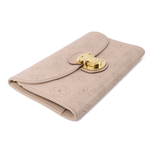 LOUIS VUITTON LV GHW Amelia Coquille Long Wallet M58131 Monogram Mahina Beige