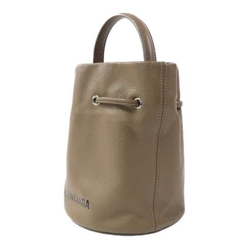 BALENCIAGA SHW Everday Drawstring 2 Way Shoulder Bag 638342 Calfskin Brown
