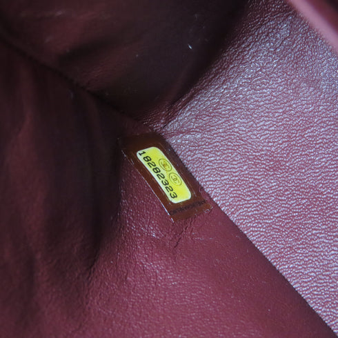 CHANEL Quilted CC GHW Classic 25cm Chain Shoulder Bag Lambskin Leather Red