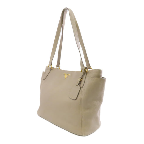 PRADA GHW Shoulder Tote Bag BR4970 Calfskin Leather Gray