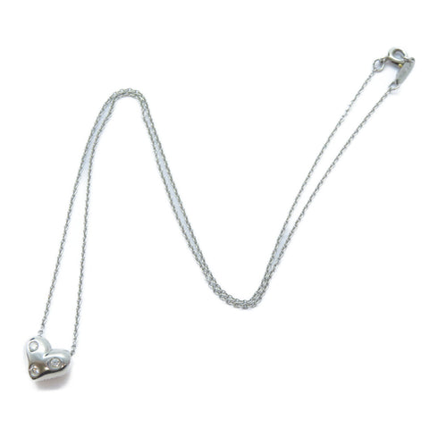 TIFFANY&CO 3P Diamond Heart Necklace PT950 Platinum