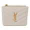 SAINT LAURENT YSL GHW Wallet 575879 Calfskin Leather White