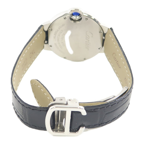 CARTIER Ballon Bleu Automatic Watch W6920085 Stainless Steel/Leather Silver