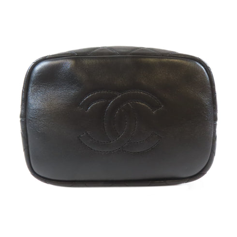 CHANEL Quilted CC GHW Bucket Bag Chain Shoulder AS3482 Lambskin Leather Black