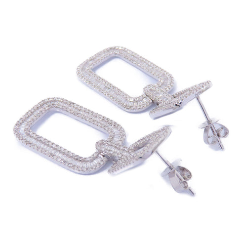 Fine Jewelry 1.66ct Diamond Earrings 18K White Gold