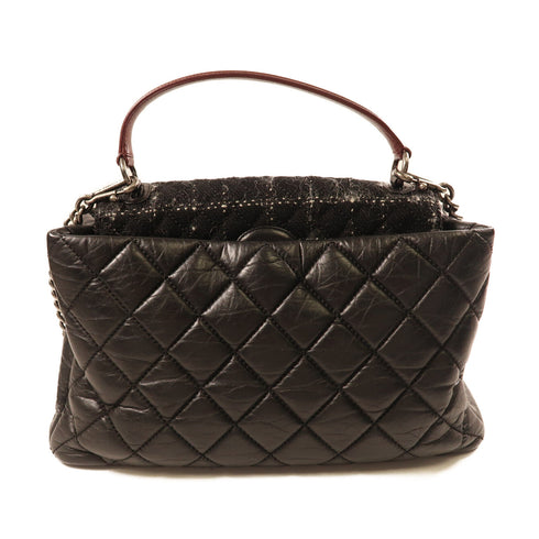 CHANEL CC SHW Shoulder Bag 2Way Handbag Calfskin Leather Black