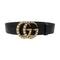 GUCCI GG GHW Marmont Pearl Belt 453260 Calfskin Leather Black