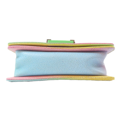 CHANEL Quilted CC SHW Le Boy Chain Shoulder Bag Calfskin Leather Multicolor