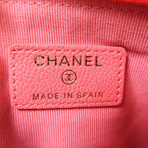 CHANEL CC GHW Mini Pouch Calfskin Leather Pink