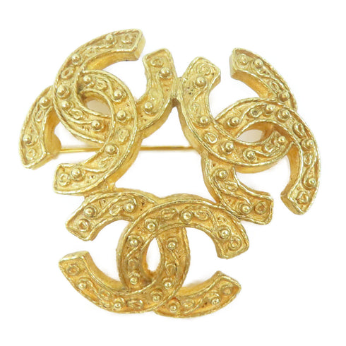 CHANEL CC Brooch Pin Metal Gold v1
