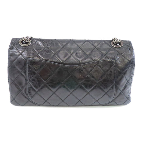 CHANEL Quilted CC SHW 2.55 Maxi Chain Shoulder Bag Calfskin Leather Black