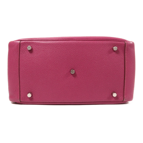 HERMES PHW Lindy 30 2 Way Bag Clemence Leather Tosca