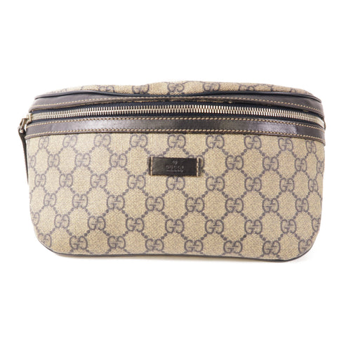 GUCCI GG SHW Waist Bag 233269 Coated Canvas Navy/Beige