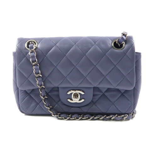 CHANEL CC SHW Classic Chain Shoulder Bag Lambskin Leather A69900 Purple