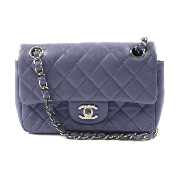 CHANEL CC SHW Classic Chain Shoulder Bag Lambskin Leather A69900 Purple