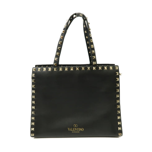 Valentino SHW 2 Way Shoulder Bag Handbag Calfskin Leather Black