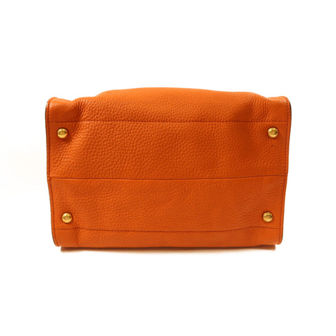 PRADA GHW 2 Way Shoulder Hand Bag Calfskin Leather BV2693 Orange
