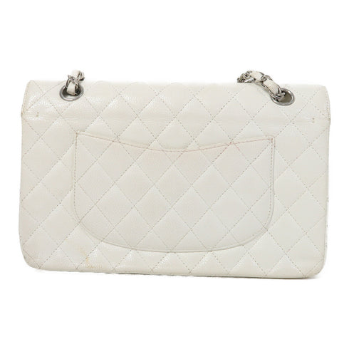 CHANEL Quilted CC SHW Classic 25 Chain Shoulder Bag Calfskin Leather White