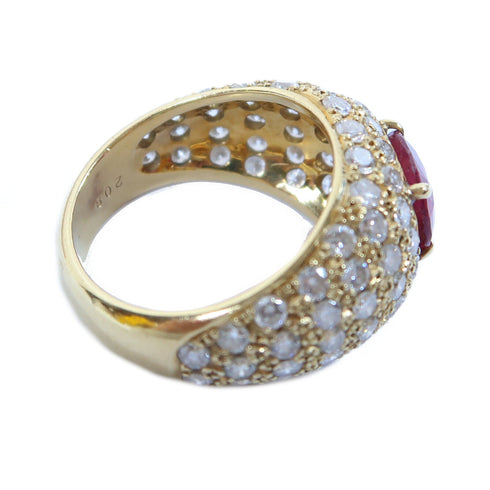 Fine Jewelry 2.864ct Ruby 2.08ct Diamond Ring US#8.25 10.6g 18K Yellow Gold