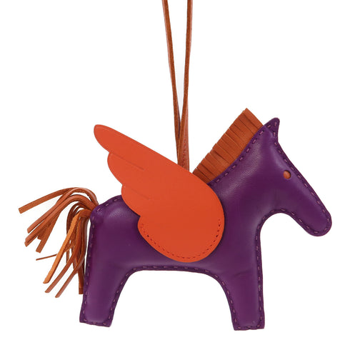 HERMES Rodeo Pegase MM Charm Veau Swift Anemone/Red