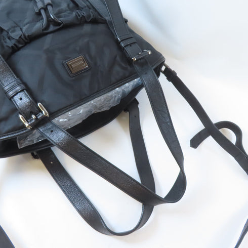 BURBERRY SHW 2 Way Shoulder Handbag Nylon Black