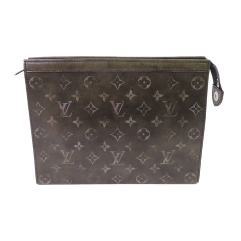 LOUIS VUITTON LV SHW Pochette Voyage MM Pouch M11764 Brushed Monogram Black