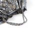CHANEL Quilted CC SHW Shoulder Handbag Nylon Black Silver Gray