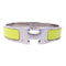 HERMES Clic H Bangle Bracelet Accessories Enamel Metal Yellow Silver