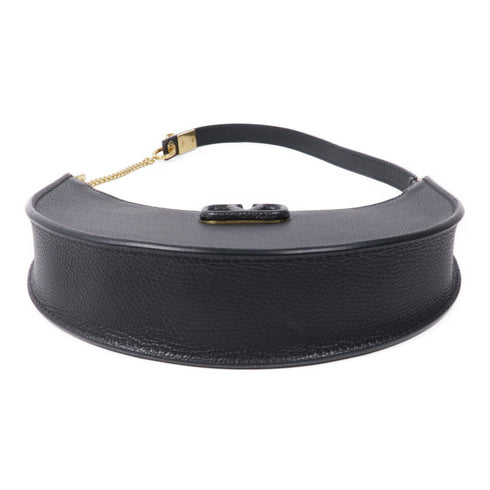 Valentino GHW Shoulder Bag Calfskin Leather Black