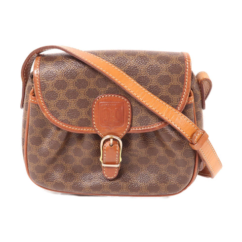 CELINE Shoulder Bag Coated Canvas Brown