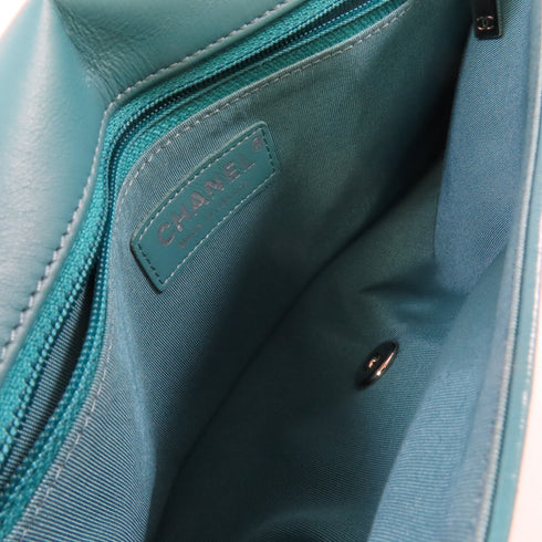 CHANEL CC SHW Chain Shoulder Bag Crossbody Calfskin Leather Emerald Green