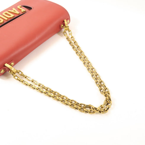 Christian Dior CD GHW J'aDior Chain Shoulder Bag M9002 Calfskin Leather Red