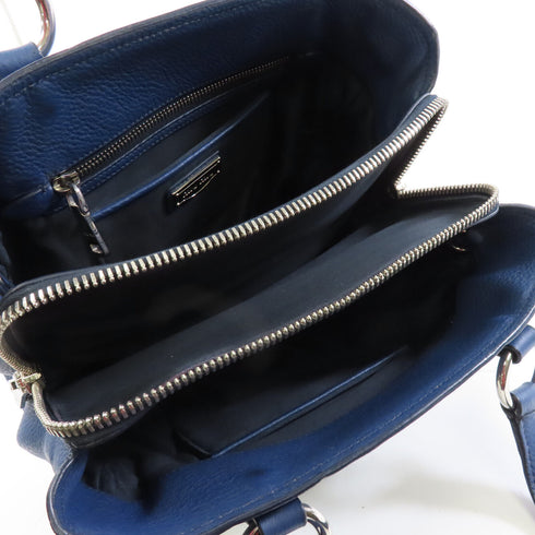 Miu Miu SHW Tote Shoulder Bag Calfskin Leather Blue