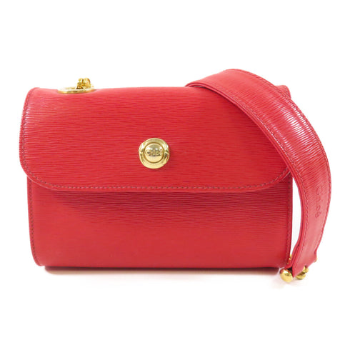 Chloe GHW Chain Shoulder Bag Calfskin Leather Red
