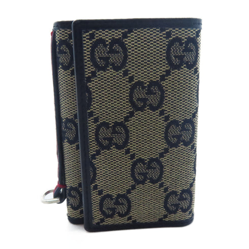GUCCI GG Key Holder Canvas Navy