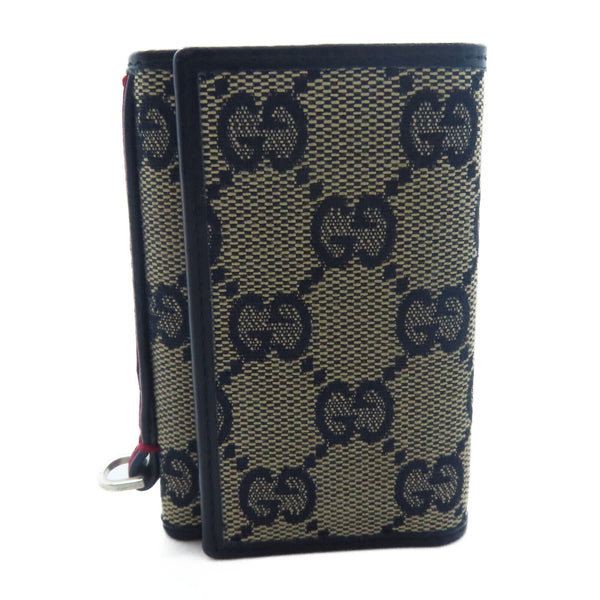 GUCCI GG Key Holder Canvas Navy