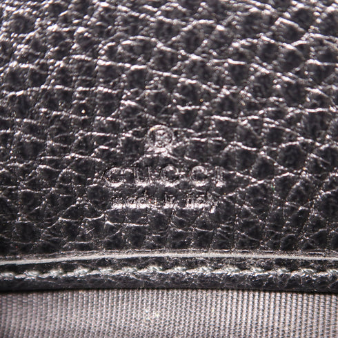 GUCCI GG GHW Long Wallet 474584 Calfskin Leather Black