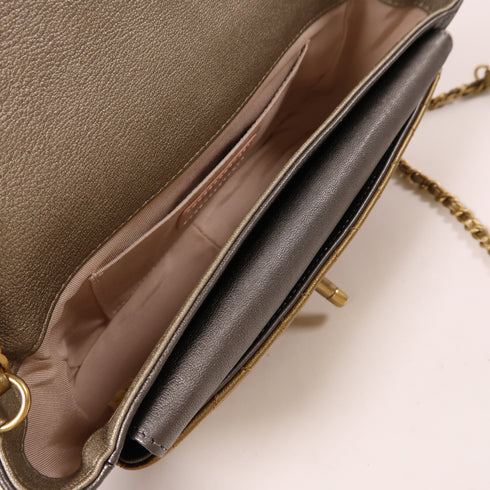 CHANEL CC 2 Way Chain Shoulder Bag Calfskin Leather