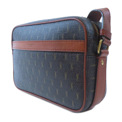 SAINT LAURENT YSL GHW Camera Bag Shoulder Bag 669957 PVC Coated Canvas Brown