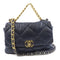 CHANEL Quilted CC GHW SHW Chanel 19 Bag 2 Way Shoulder Lambskin Leather Navy