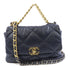 CHANEL Quilted CC GHW SHW Chanel 19 Bag 2 Way Shoulder Lambskin Leather Navy