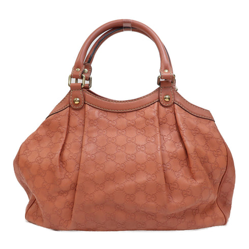 GUCCI GG GHW Tote Bag Shoulder Bag 211944 Leather Pink Orange