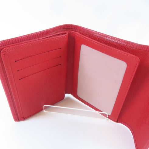 LOUIS VUITTON LV SHW Trifold Wallet Leather Red