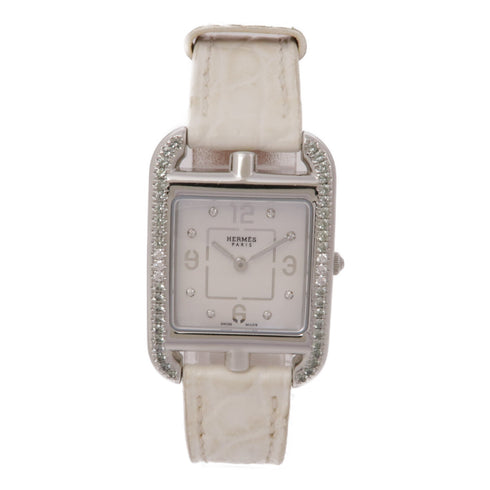 HERMES Cape Cod MM CC1.234 Quartz Watch Stainless Steel/Leather Belt White