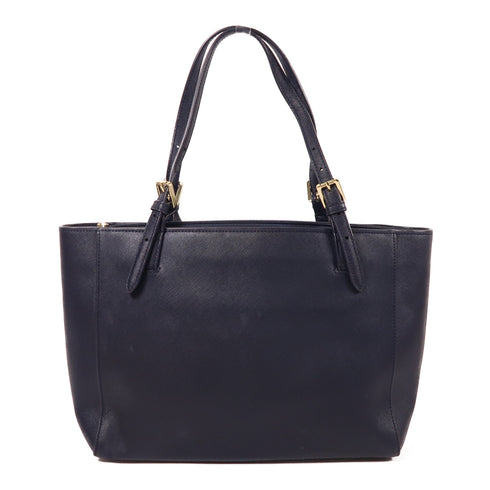 Tory Burch GHW 2 Way Shoulder Bag Calfskin Leather Blue