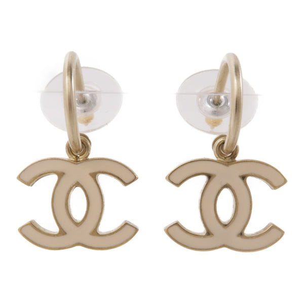 CHANEL CC Earrings Accessories Metal Gold White