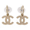 CHANEL CC Earrings Accessories Metal Gold White